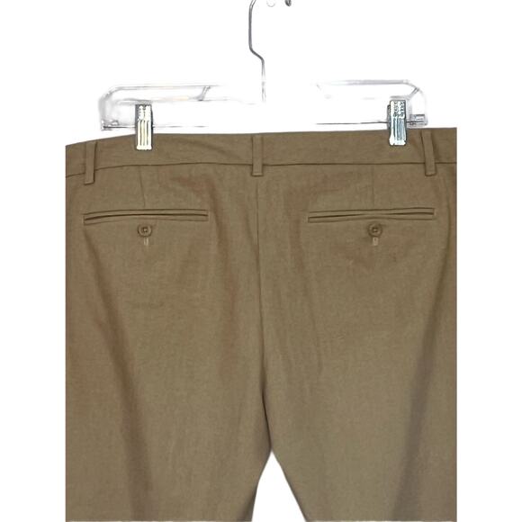 Gap Slim Cropped Khaki Brown Herringbone Pants Size 12 - Picture 4 of 9